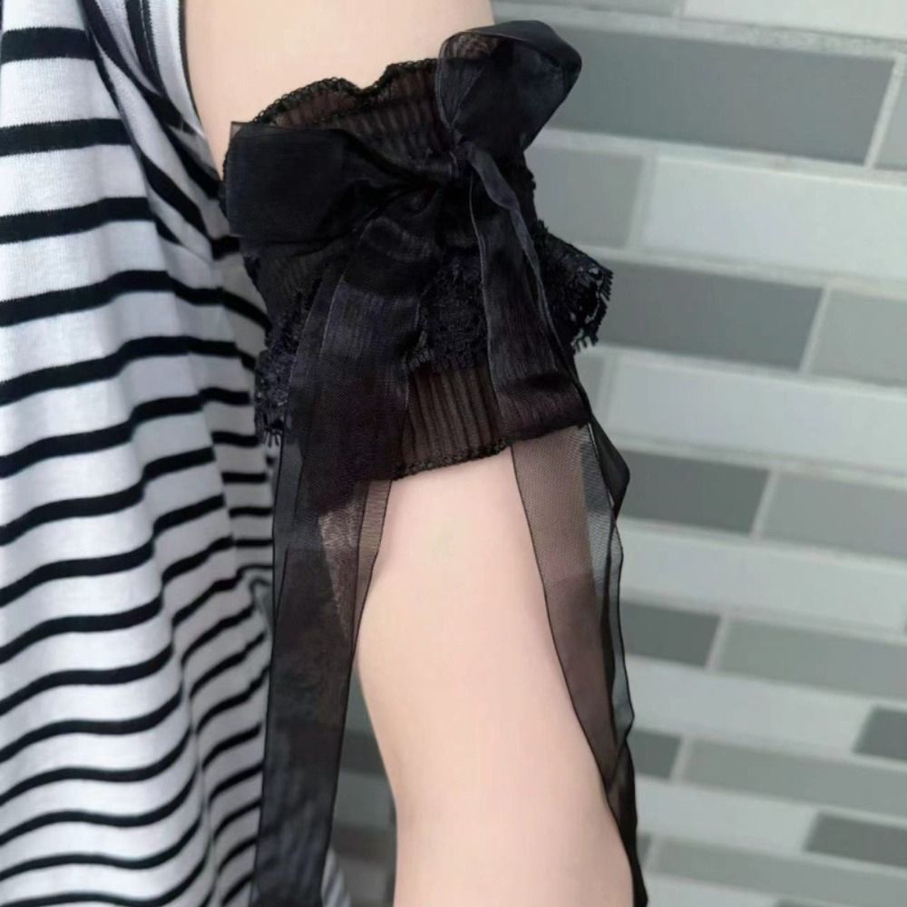 Elastic Lace Trim - أكمام دانتيل أنيقة على طراز لوليتا،