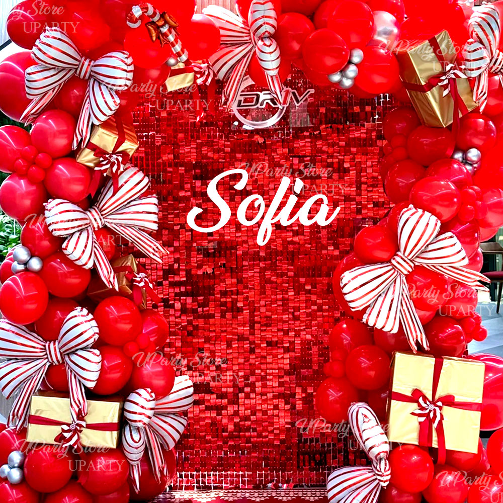 Sequin Fabric Panel - الأحمر لامع جدار خلفية لوحات 12/16/18/24