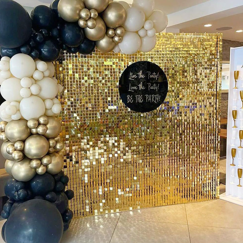 Sequin Fabric Panel - 6-27 قطعة من ألواح الجدران اللامعة