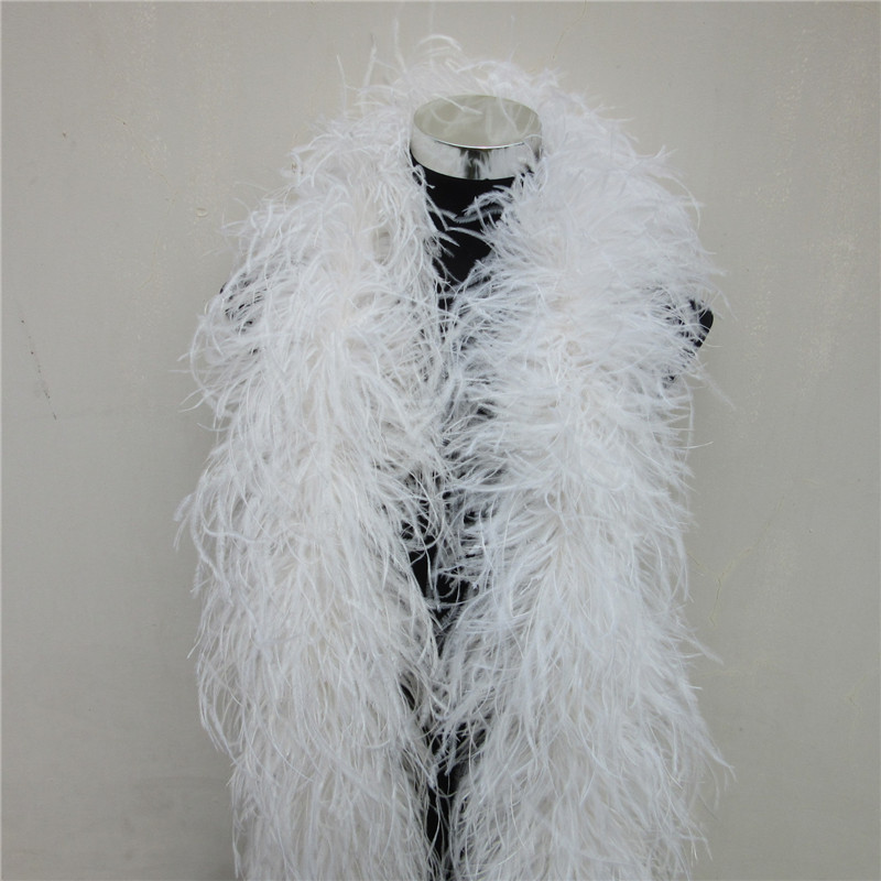Feather Trim Marabou - 2 متر 6 طبقة بيضاء ريش