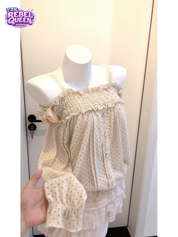 Elastic Lace Trim - طقم تنورة يابانية كلاسيكية صغيرة الحجم