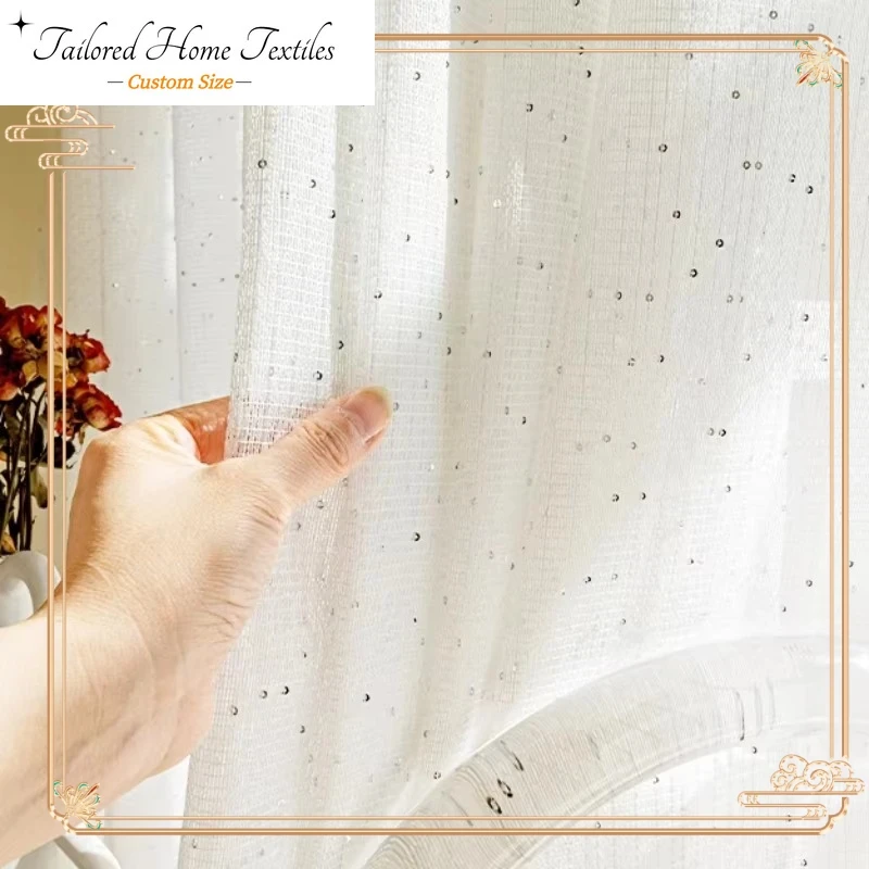 الستائر الفرنسية الشفافة لغرفة - مراجعة Sequin Fabric Panel وسعره