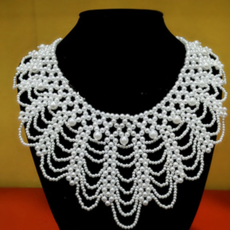 قلادة جديدة مزينة باللؤلؤ والد - مراجعة Beaded Trim Fringe وسعره