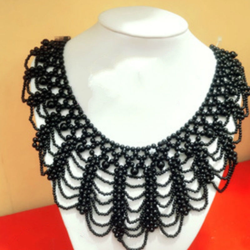 قلادة جديدة مزينة باللؤلؤ والد - مراجعة Beaded Trim Fringe وسعره