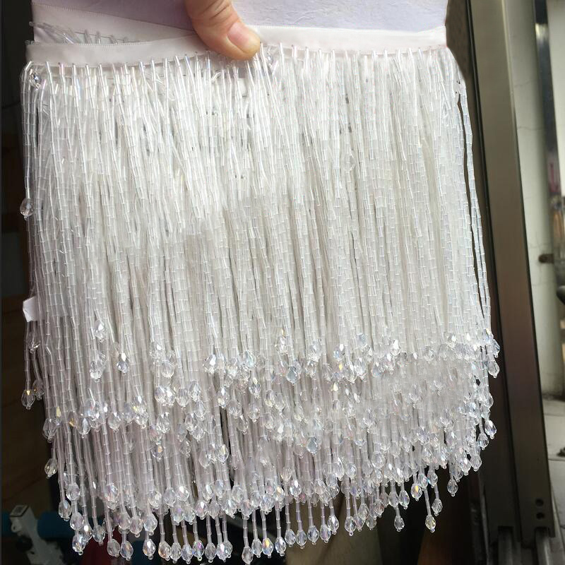 الدانتيل مطرز شرابة للخياطة ال - مراجعة Beaded Trim Fringe وسعره