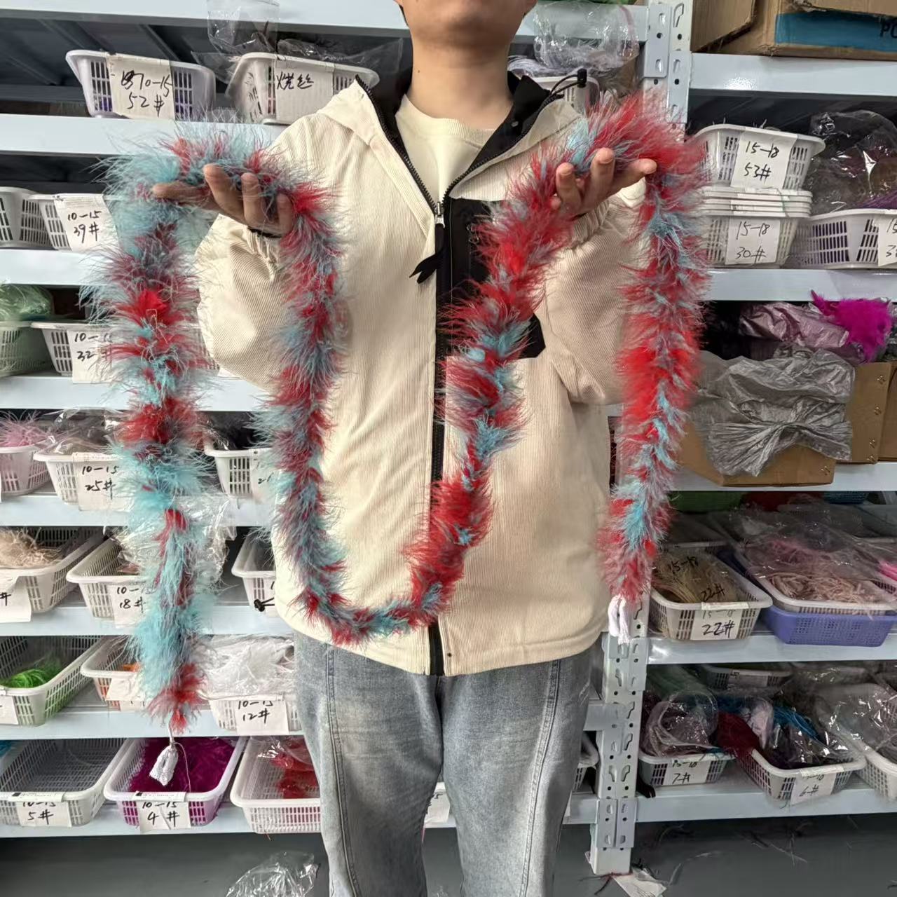 ريش مارابو متعدد الألوان بطول  - مراجعة Feather Trim Marabou وسعره
