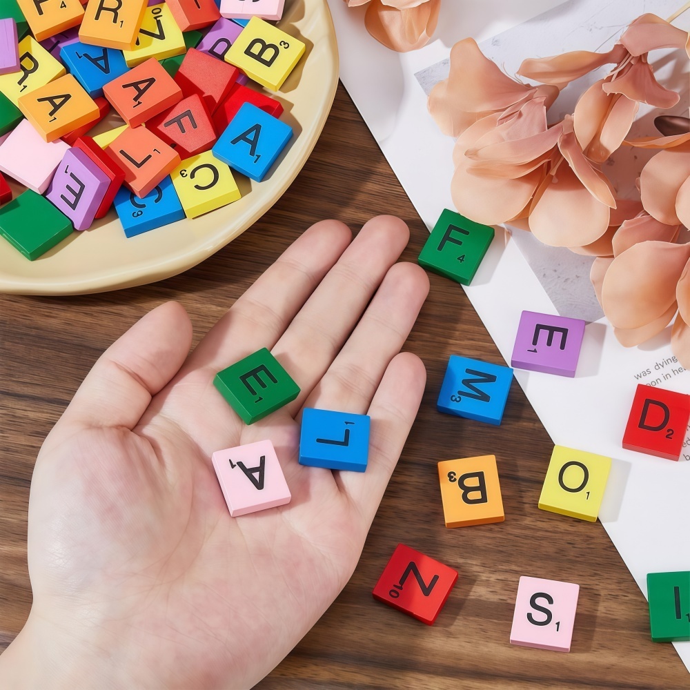 100 قطعة من مكعبات الحروف الخش - مراجعة Craft Embellishment وسعره