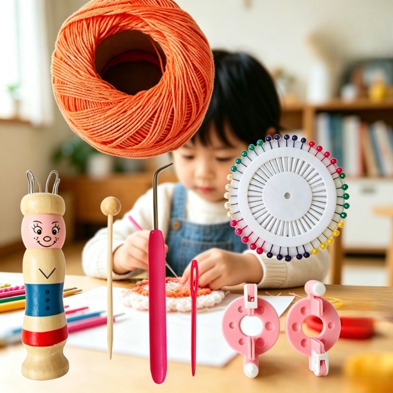 أداة حياكة خشبية للأطفال، مجمو - مراجعة Pom Pom Maker Tool وسعره