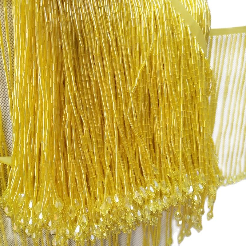 6 بوصة واسعة بوق الخرز خرز كري - مراجعة Beaded Trim Fringe وسعره